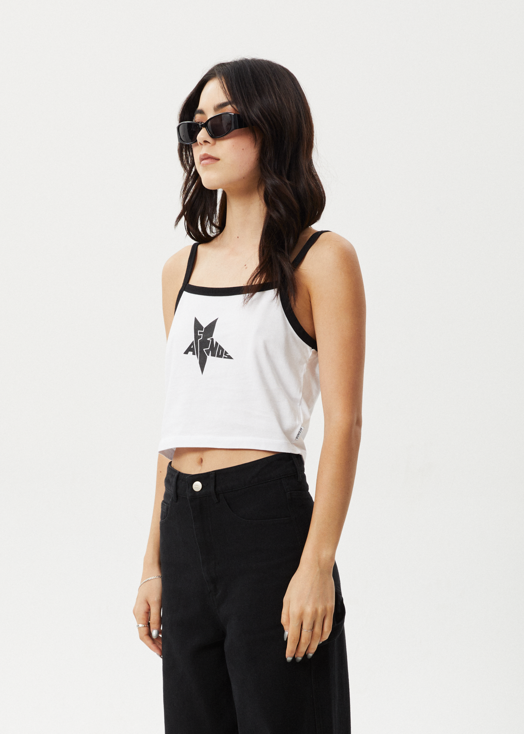 AFENDS Womens Nova - Cropped Singlet - White 