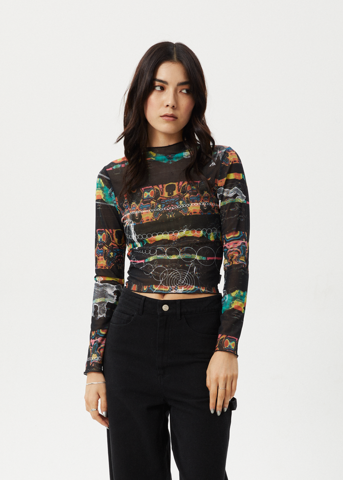 Womens sheer long sleeve top top