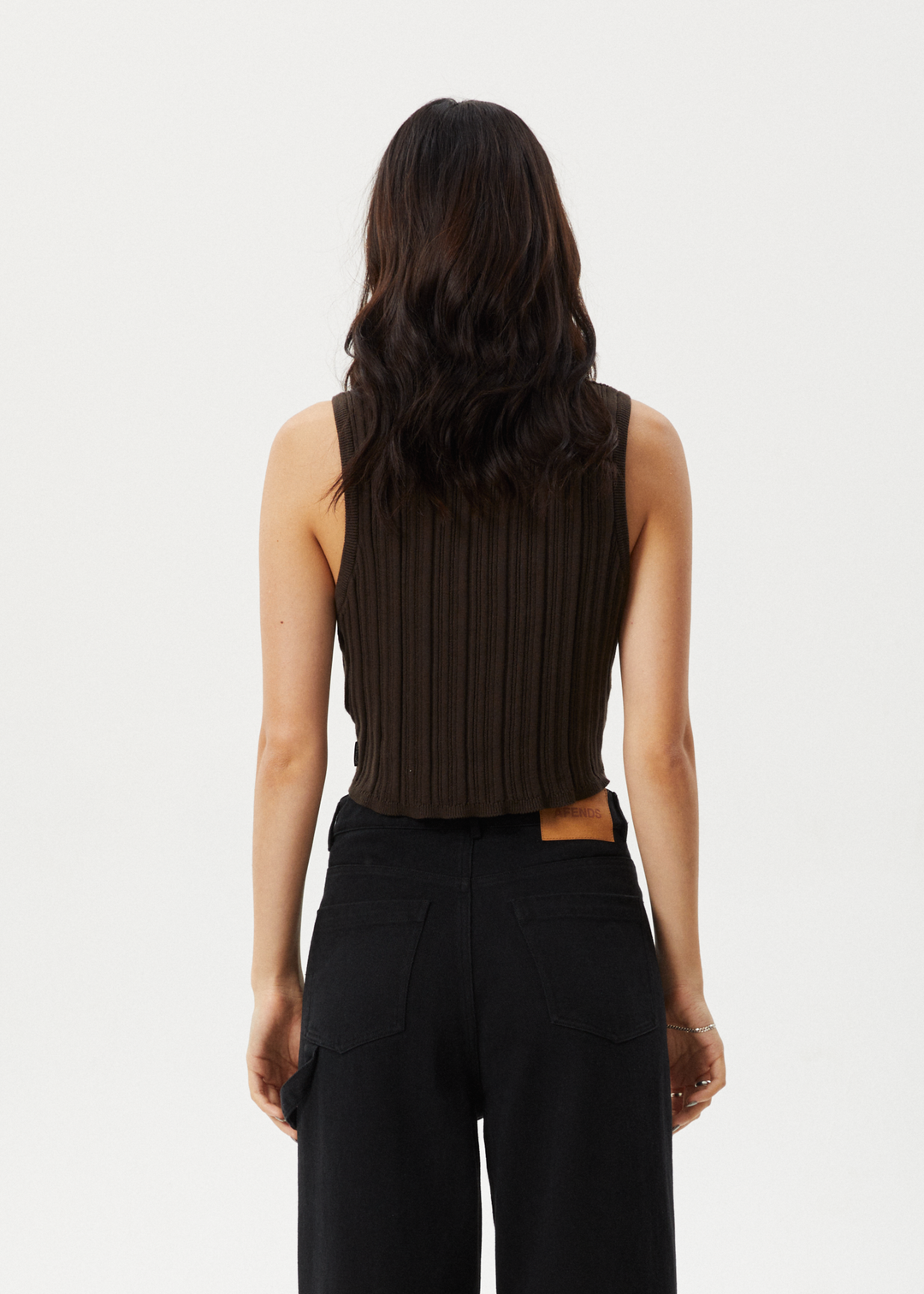 AFENDS Womens Landed - Knit Tank - Coffee 