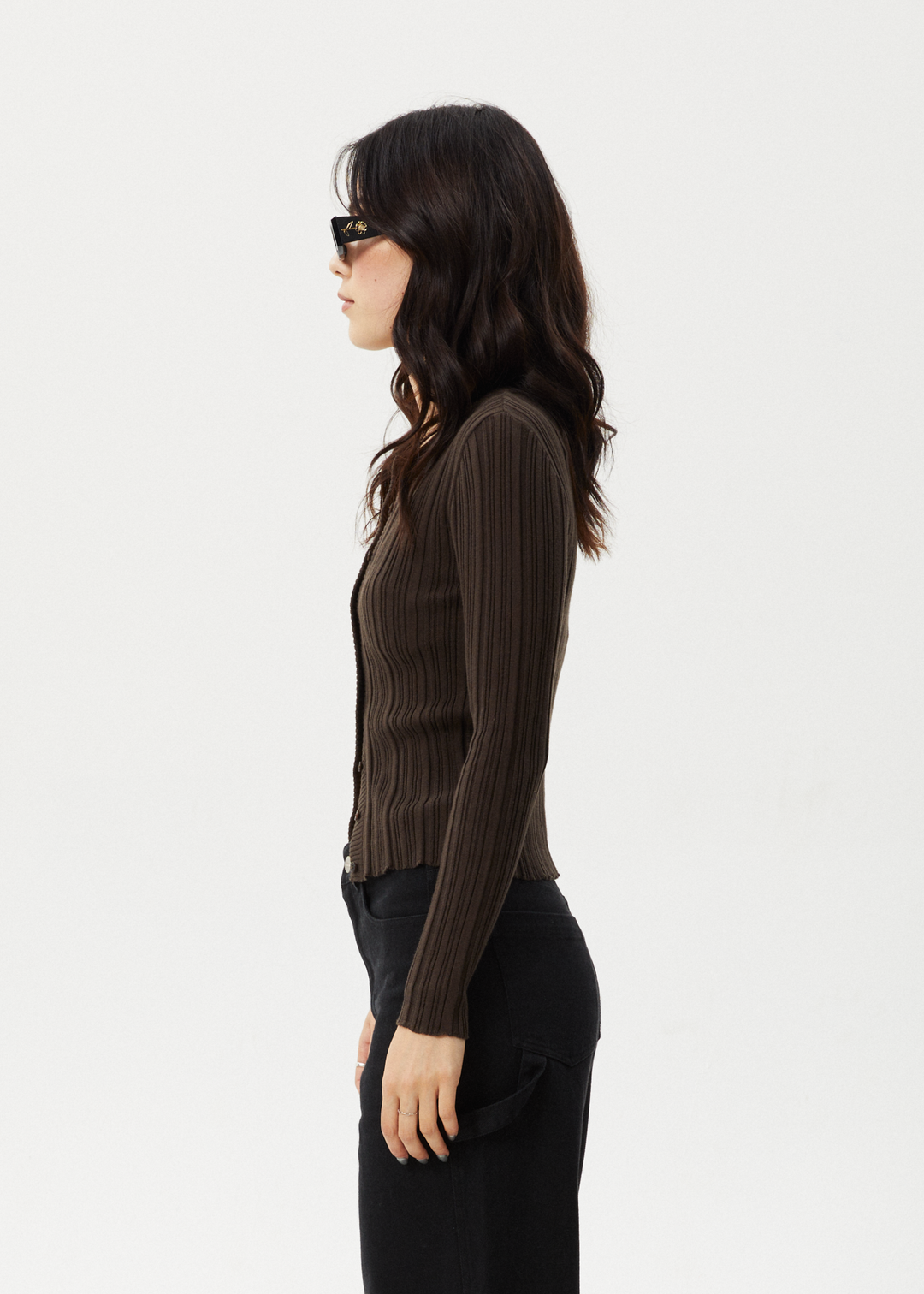 AFENDS Womens Landed - Knit Cardigan - Coffee 