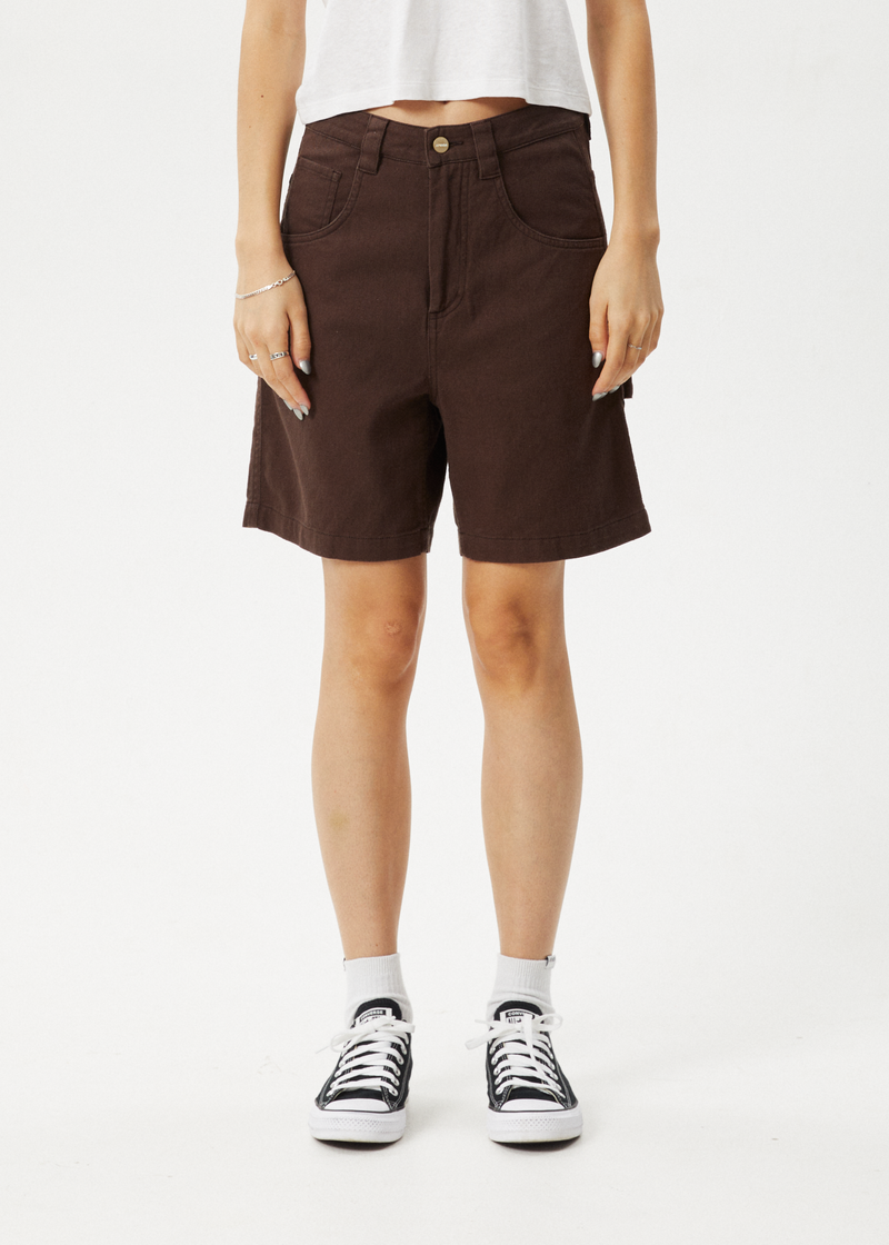 Afends Womens Emilie - Carpenter Shorts - Coffee