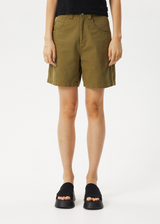 Afends Womens Emilie - Carpenter Shorts - Military - Afends womens emilie   carpenter shorts   military 