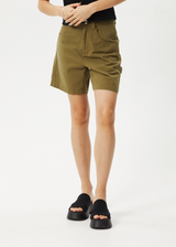 Afends Womens Emilie - Carpenter Shorts - Military - Afends womens emilie   carpenter shorts   military 