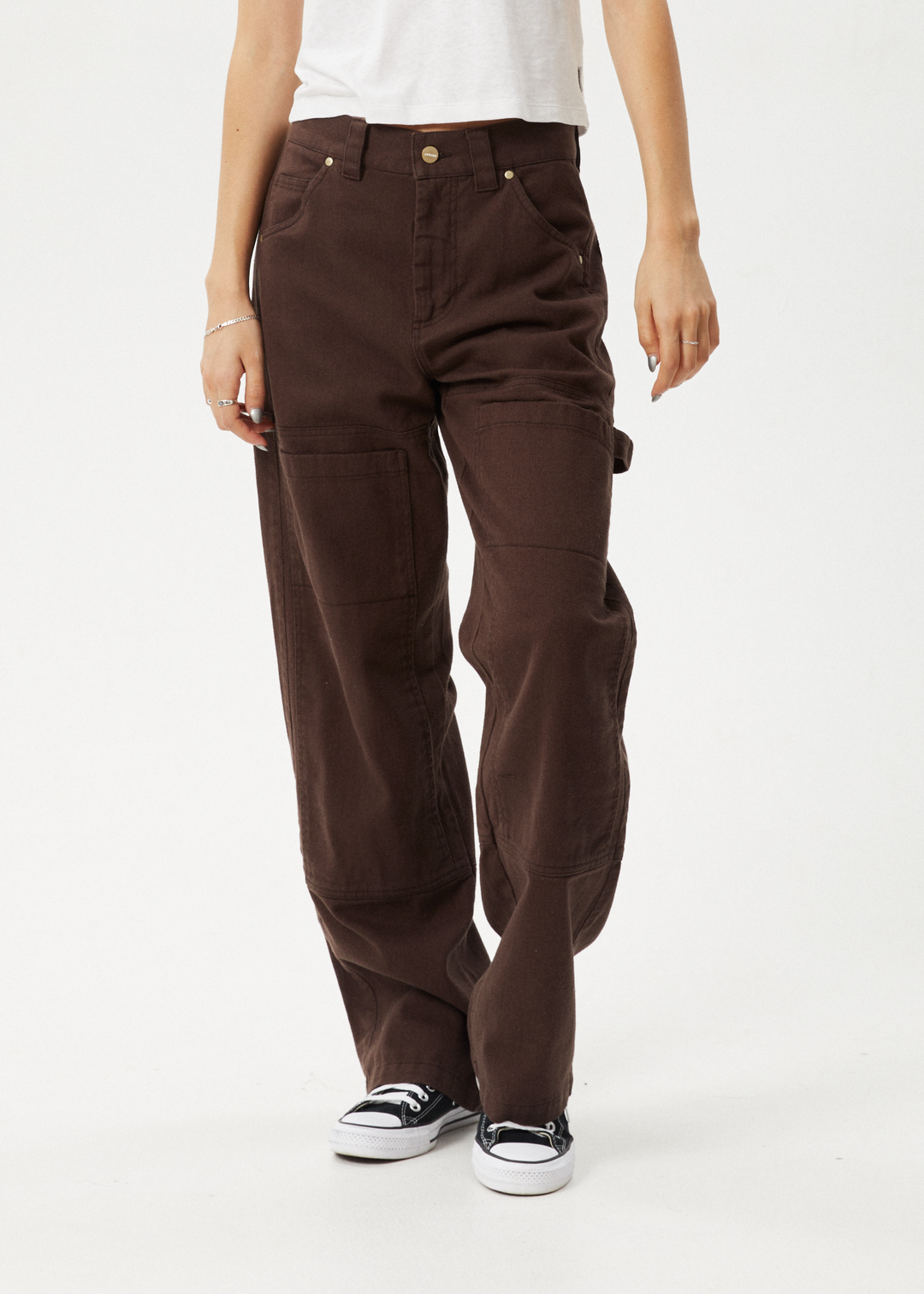 AFENDS Womens Moss - Carpenter Pants - Coffee 