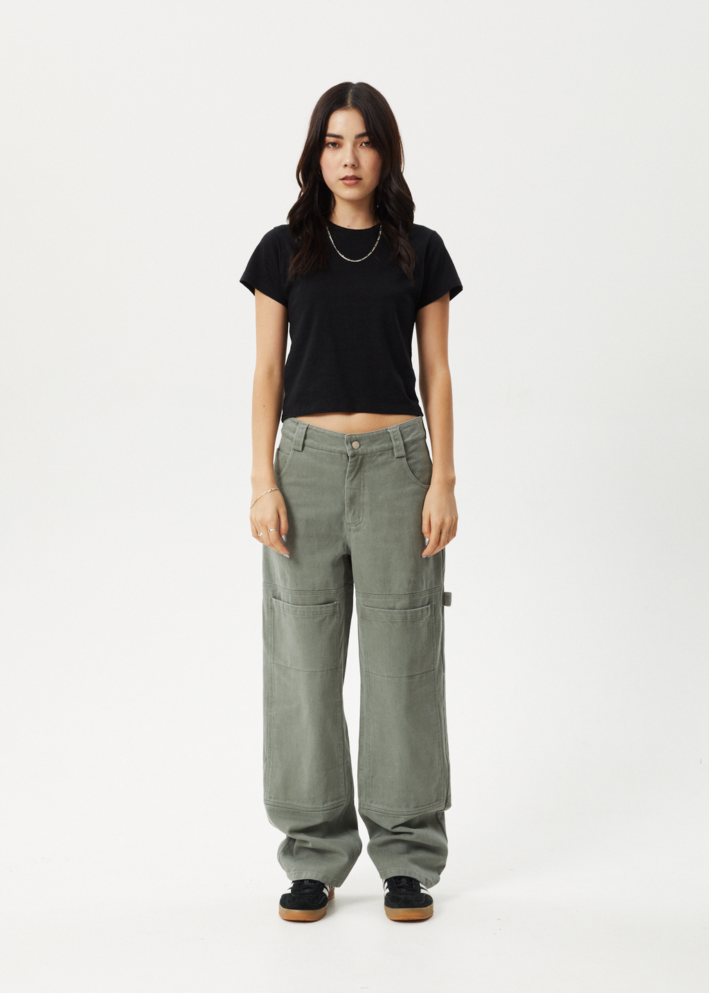 AFENDS Womens Moss - Workwear Pant - Olive
