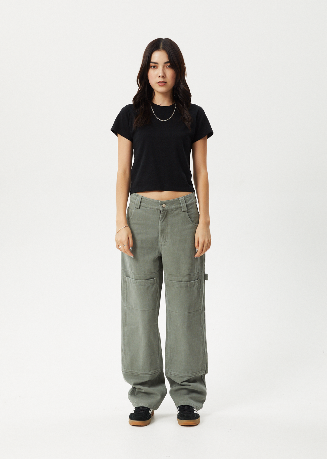 AFENDS Womens Moss - Carpenter Pants - Olive 