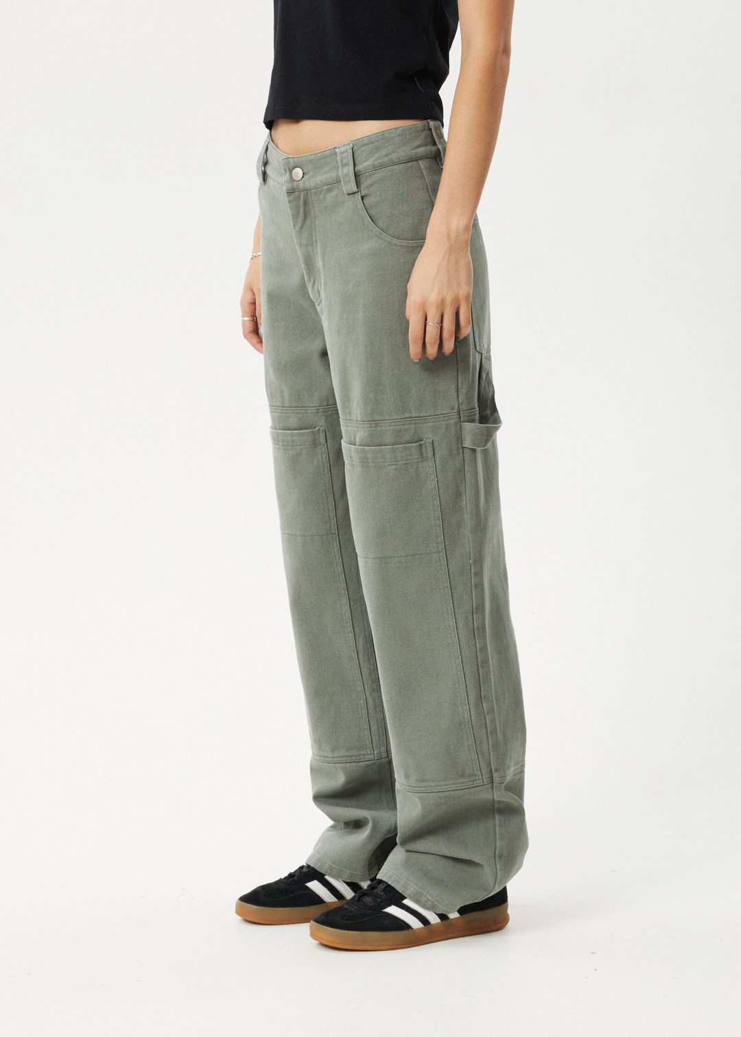 AFENDS Womens Moss - Carpenter Pants - Olive 