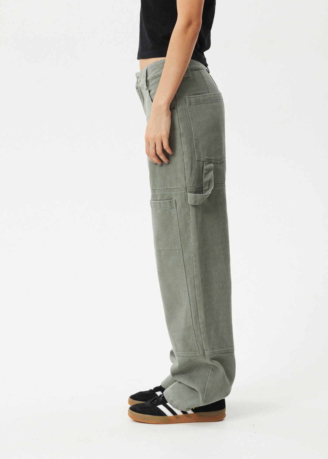 AFENDS Womens Moss - Carpenter Pants - Olive 