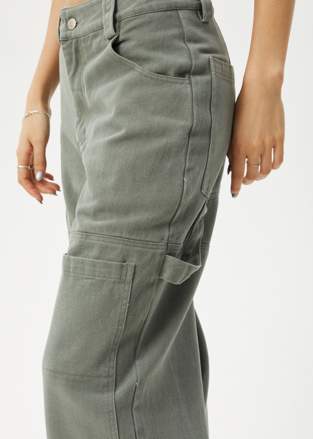 AFENDS Womens Moss - Carpenter Pants - Olive 