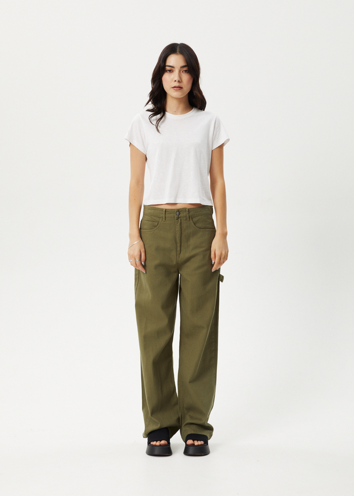 Afends Womens Roads - Carpenter Pant - Military 