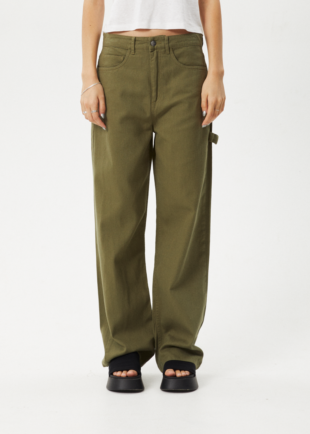 AFENDS Womens Roads - Carpenter Pants - Military 