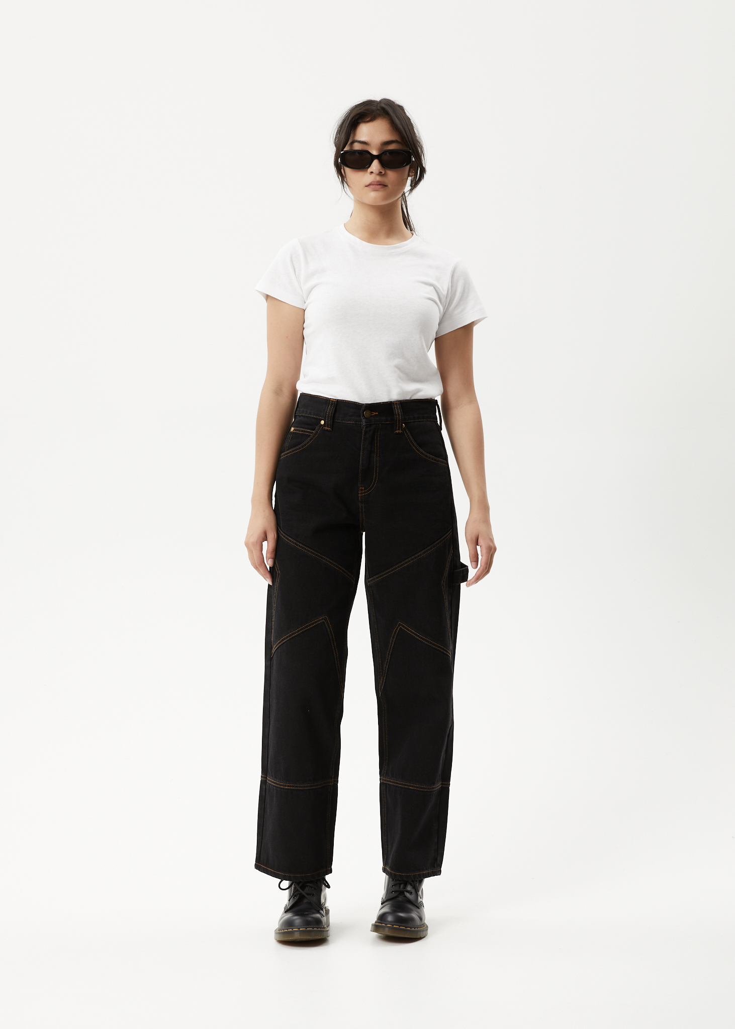 AFENDS Womens Estrella - Denim Wide Leg Jean - Black