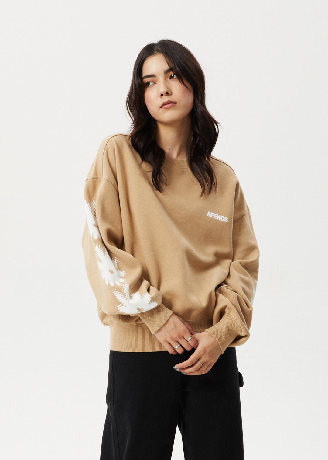 AFENDS Womens Petal - Crew Neck - Tan 