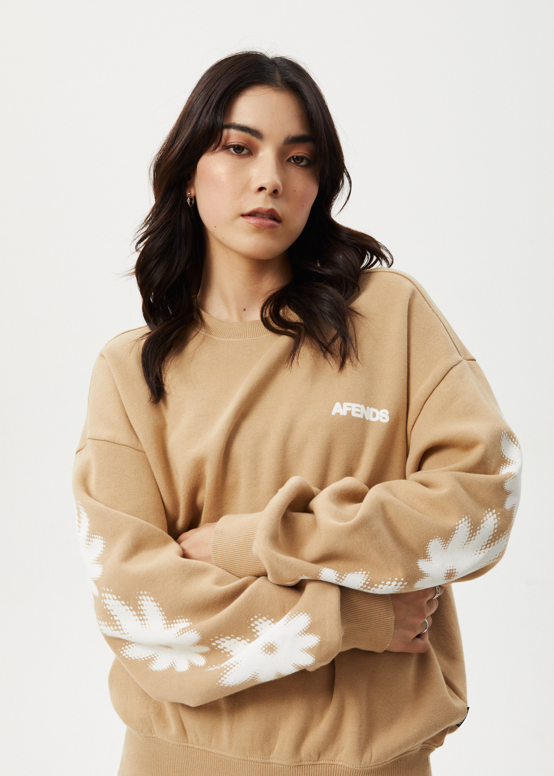 AFENDS Womens Petal - Crew Neck - Tan 