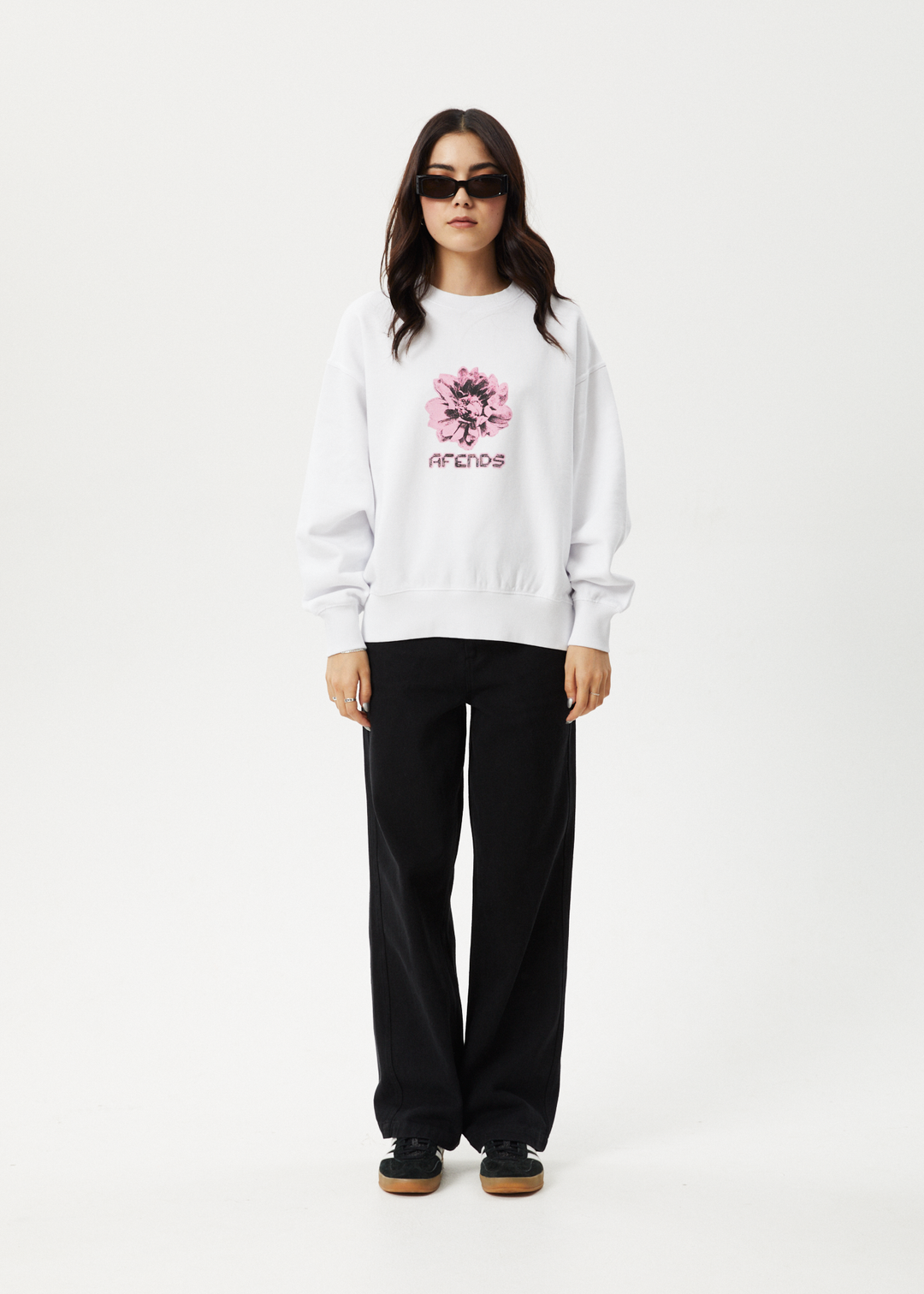 AFENDS Womens Bloom - Crew Neck - White 