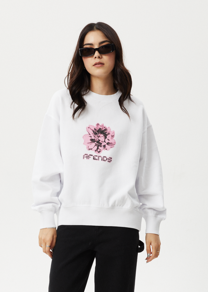 Afends Womens Bloom - Crew Neck - White 