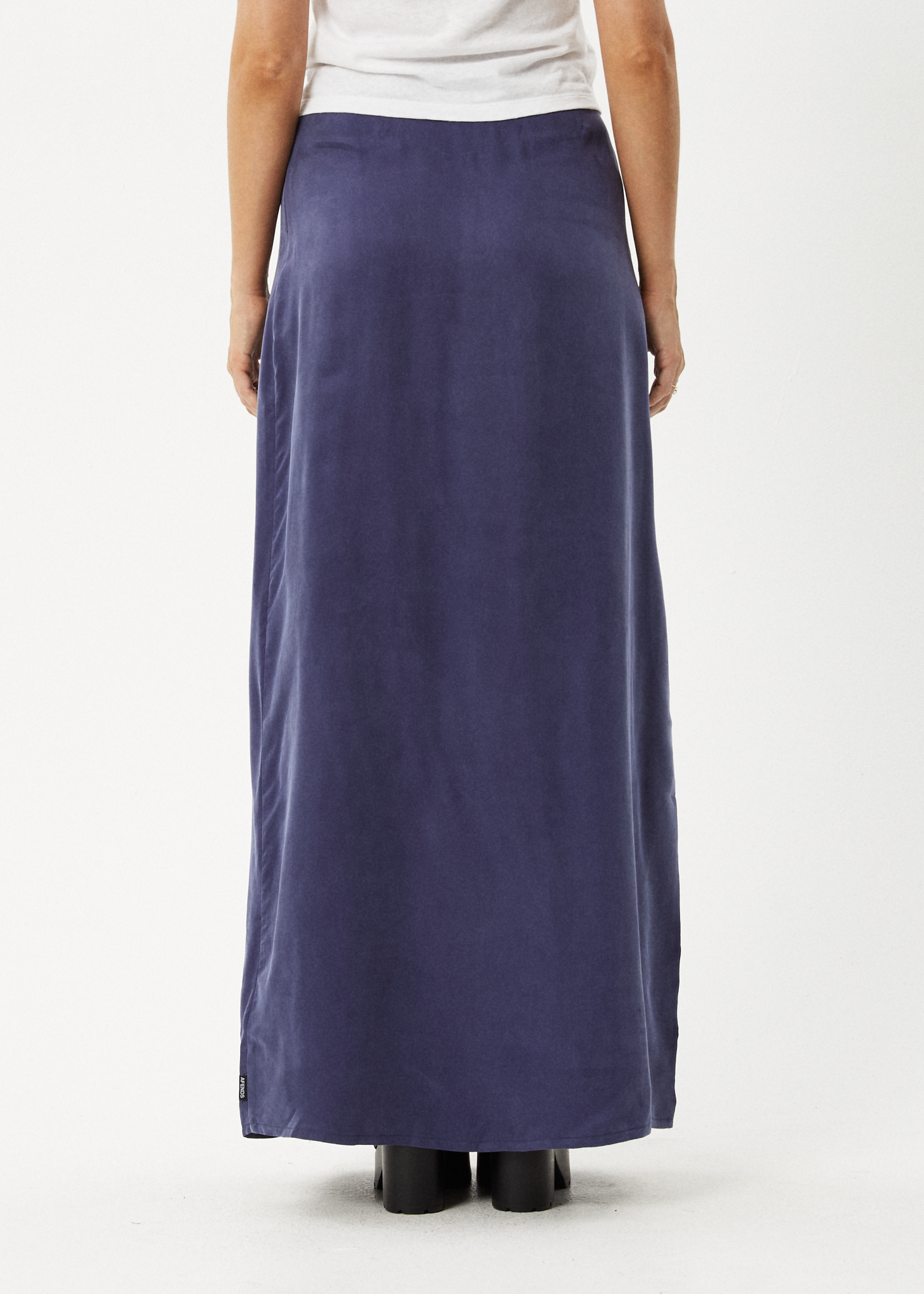 AFENDS Womens Grace - Cupro Maxi Skirt - Navy 