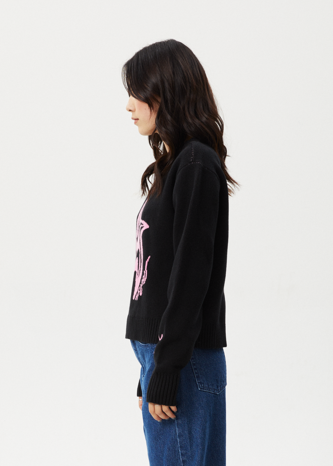 AFENDS Womens Gravity - Knit Crew Neck - Black 