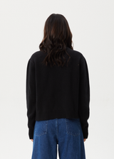 Afends Womens Gravity - Knit Crew Neck - Black - Afends womens gravity   knit crew neck   black 
