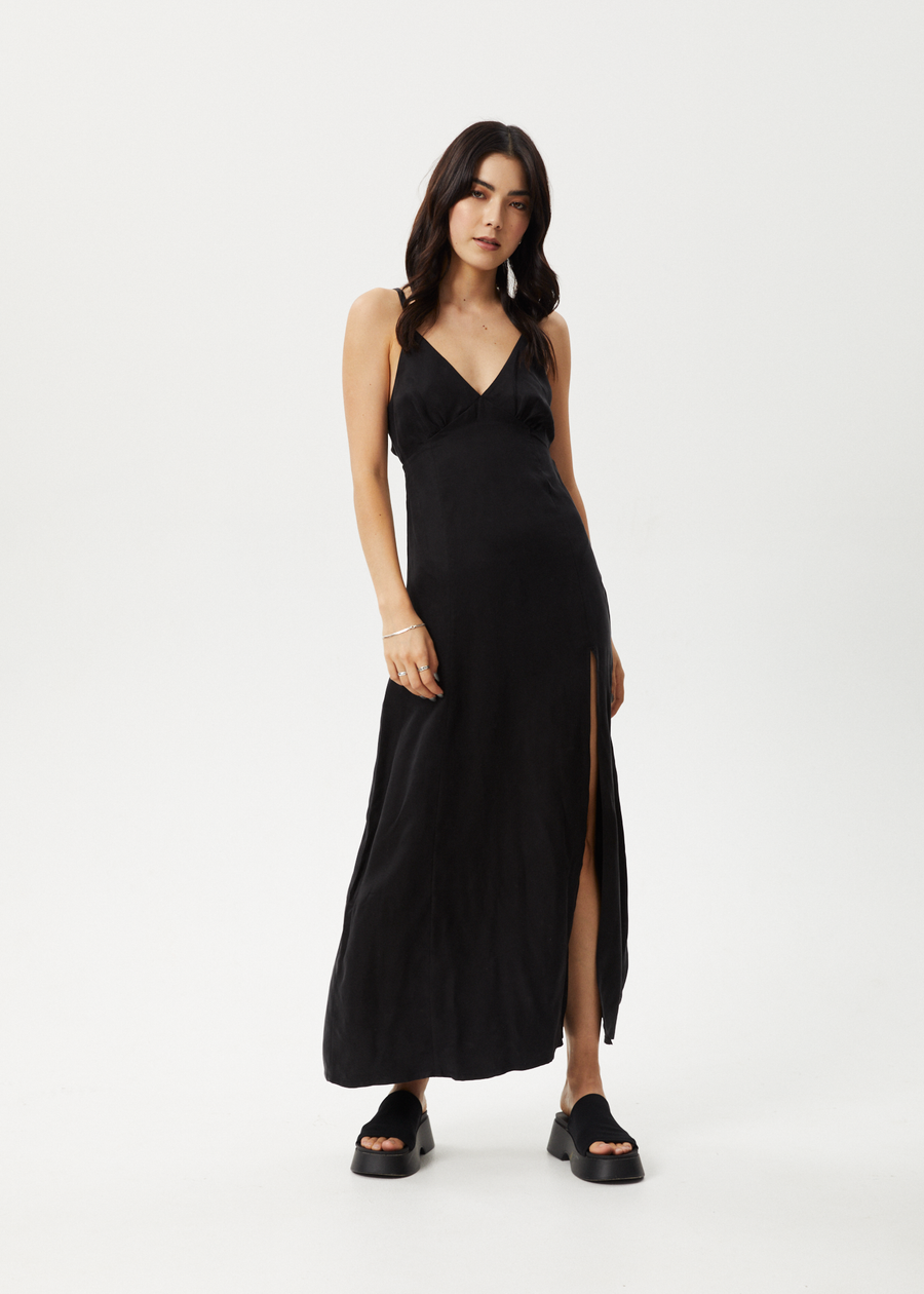 AFENDS Womens Giselle - Cupro Mini Dress - Coffee