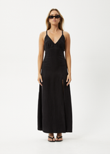AFENDS Womens Grace - Cupro Maxi Dress - Black - Afends womens grace   cupro maxi dress   black 