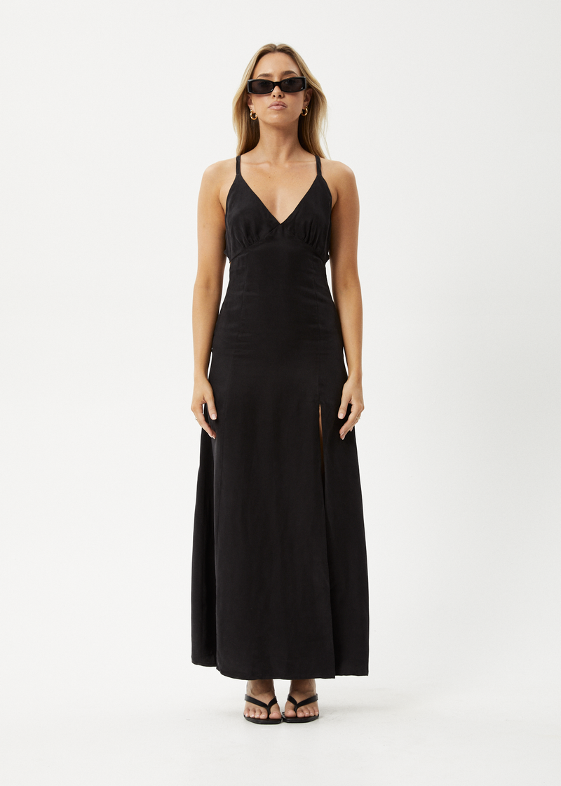 AFENDS Womens Grace - Cupro Maxi Dress - Black