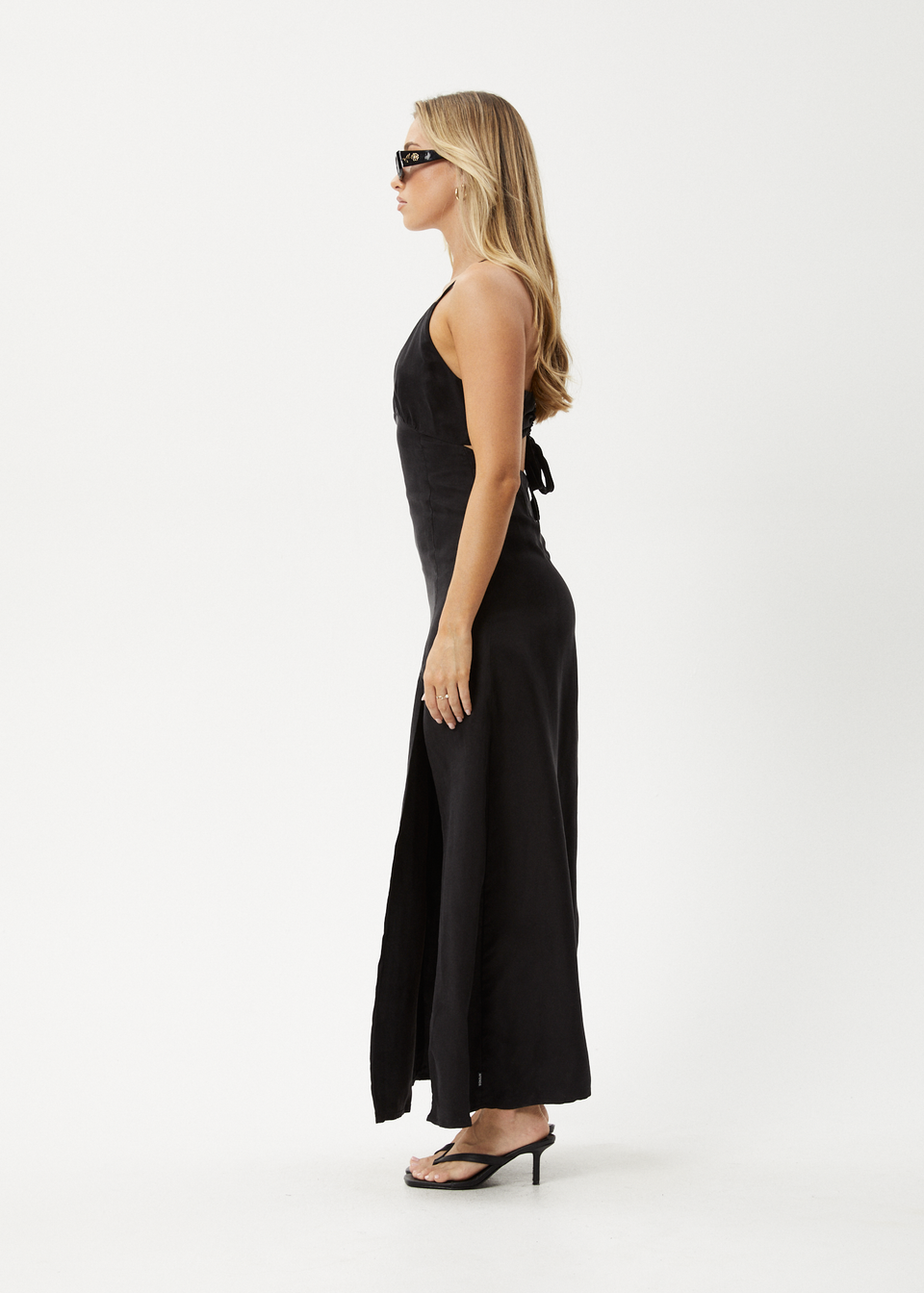 AFENDS Womens Grace - Cupro Maxi Dress - Navy