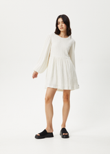 Afends Womens Focus - Seersucker Mini Dress - White - Afends womens focus   seersucker mini dress   white 