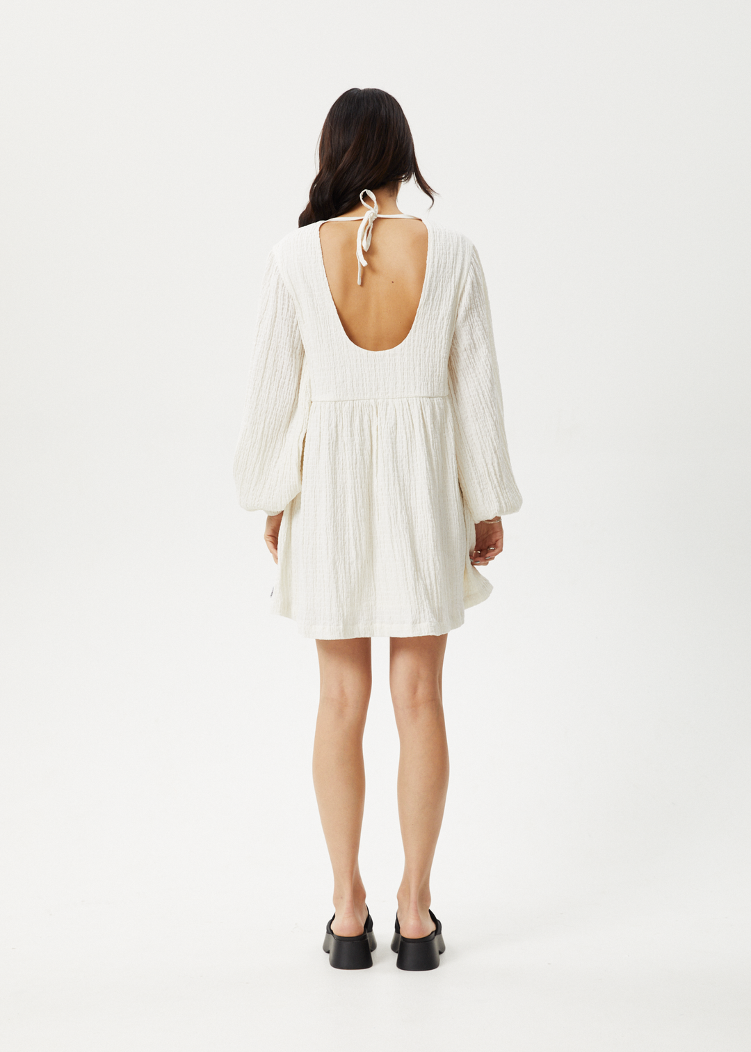 AFENDS Womens Focus - Seersucker Mini Dress - White 