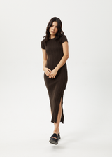Afends Womens Landed - Knit Maxi Dress - Coffee - Afends womens landed   knit maxi dress   coffee 