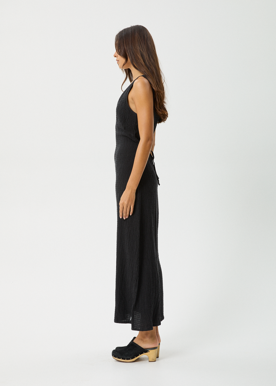 AFENDS Womens Rowan - Seersucker Mini Dress - Black / White