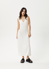 Afends Womens Focus - Seersucker Maxi Dress - White - Afends womens focus   seersucker maxi dress   white 