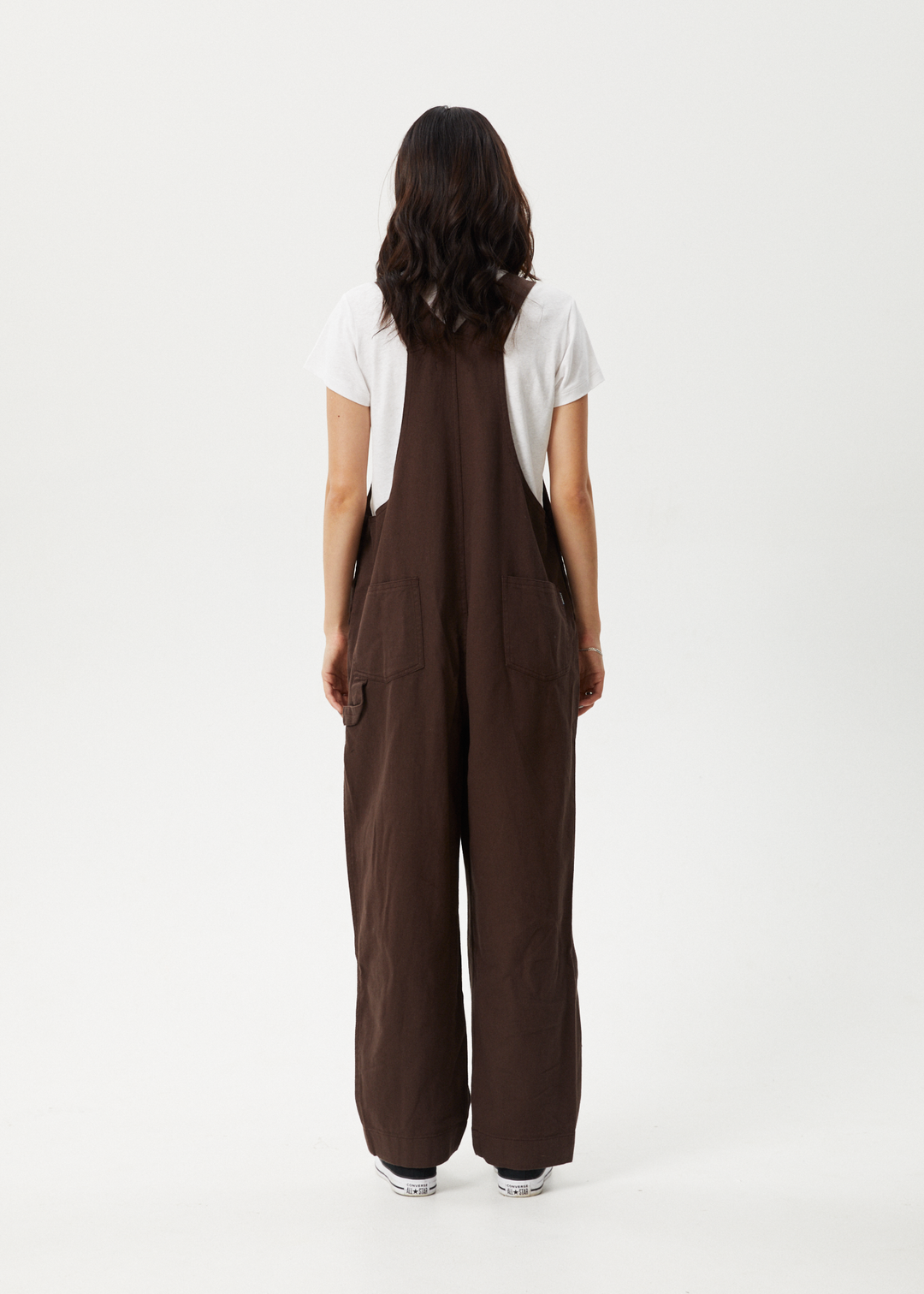 AFENDS Womens Louis - Oversized Overalls - Coffee 