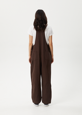 Afends Womens Louis - Oversized Overalls - Coffee - Afends womens louis   oversized overalls   coffee 