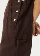 Afends Womens Louis - Oversized Overalls - Coffee - Afends womens louis   oversized overalls   coffee 