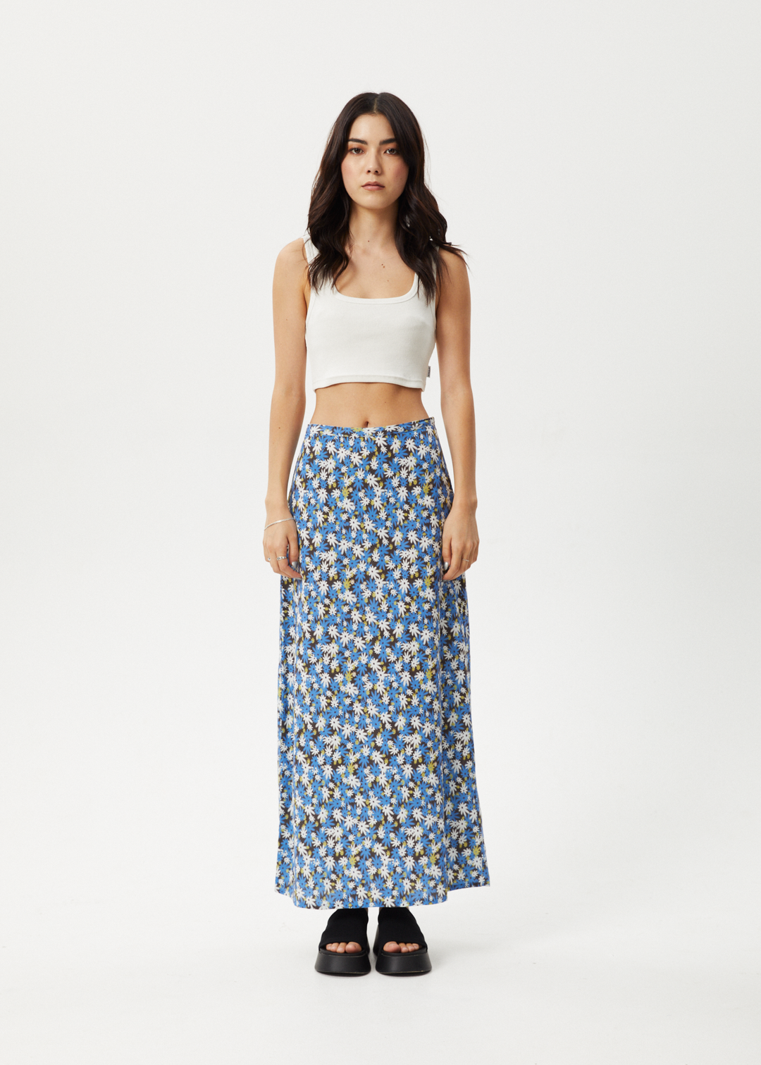 AFENDS Womens Petal - Maxi Skirt - Lake Floral 