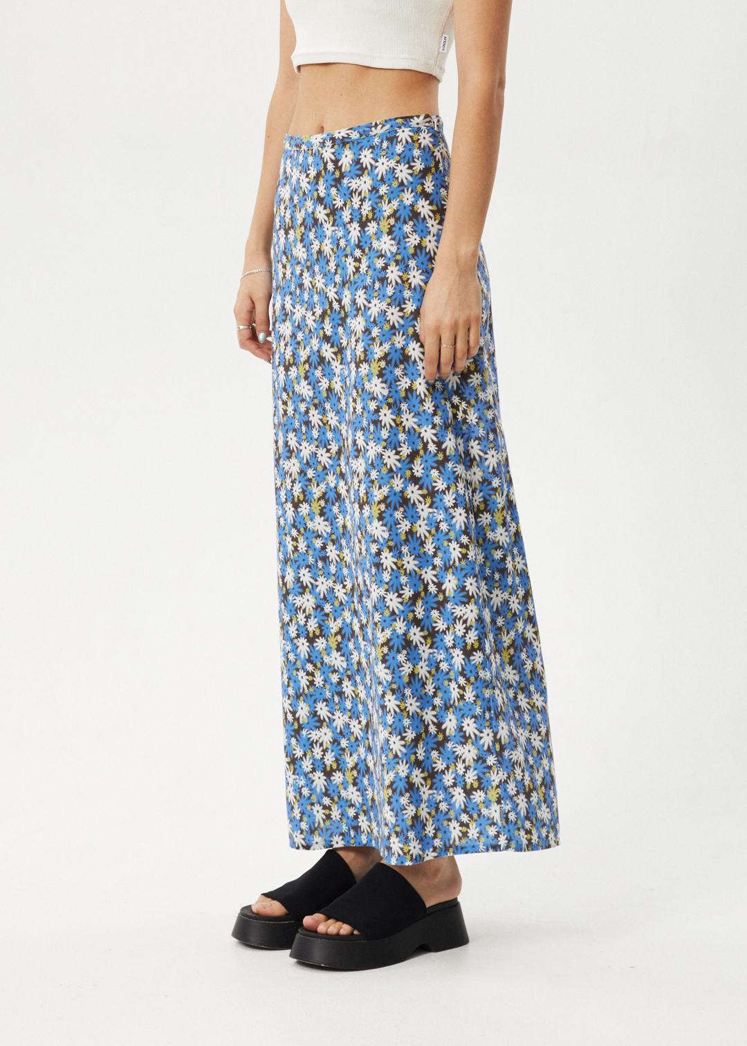 AFENDS Womens Petal - Maxi Skirt - Lake Floral 