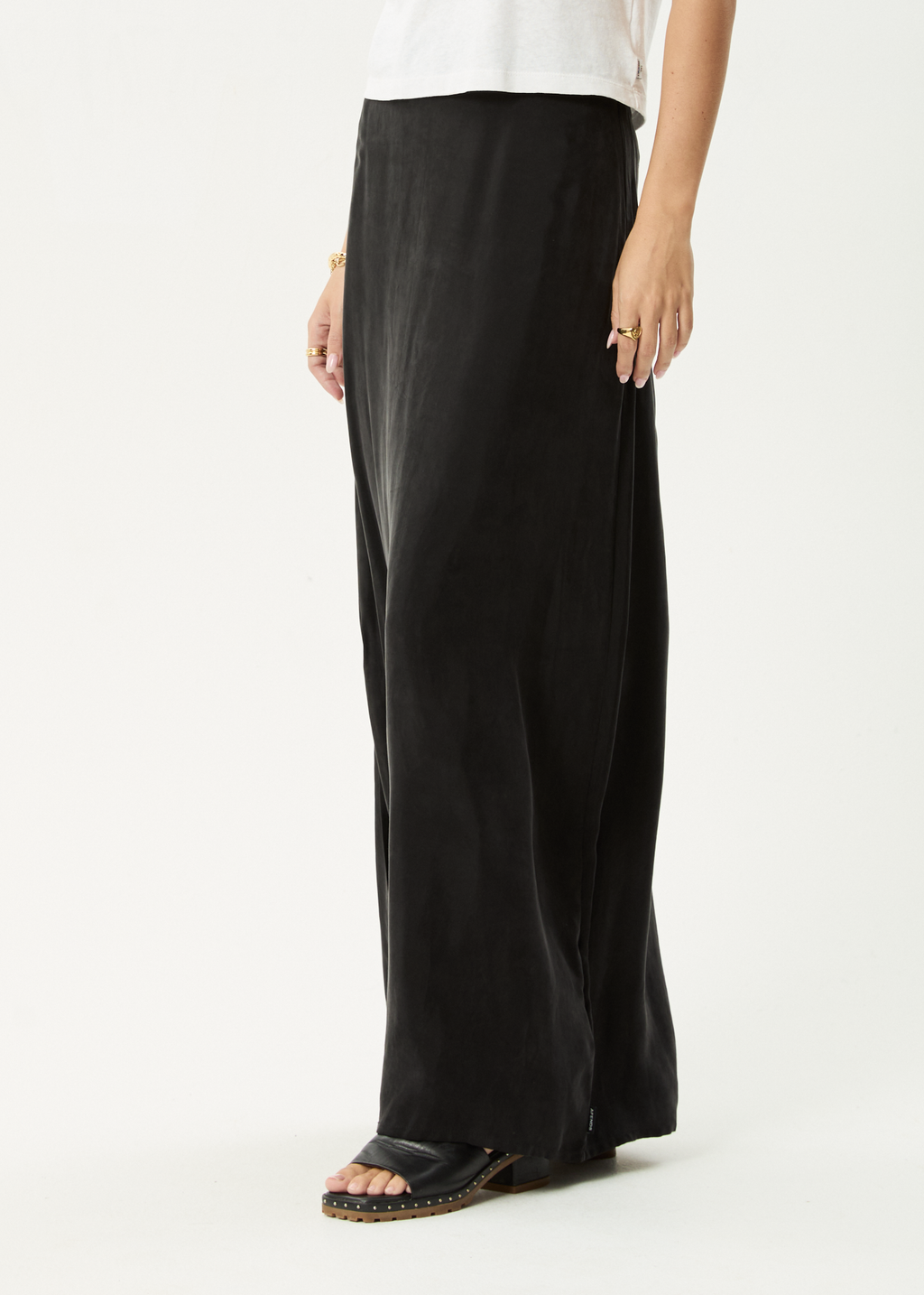 AFENDS Womens Grace - Cupro Maxi Skirt - Black