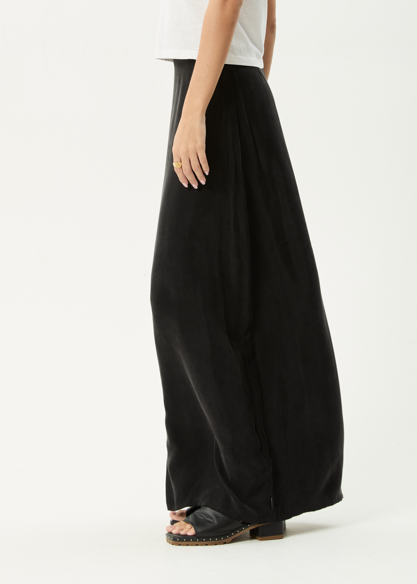 AFENDS Womens Grace - Cupro Maxi Skirt - Black