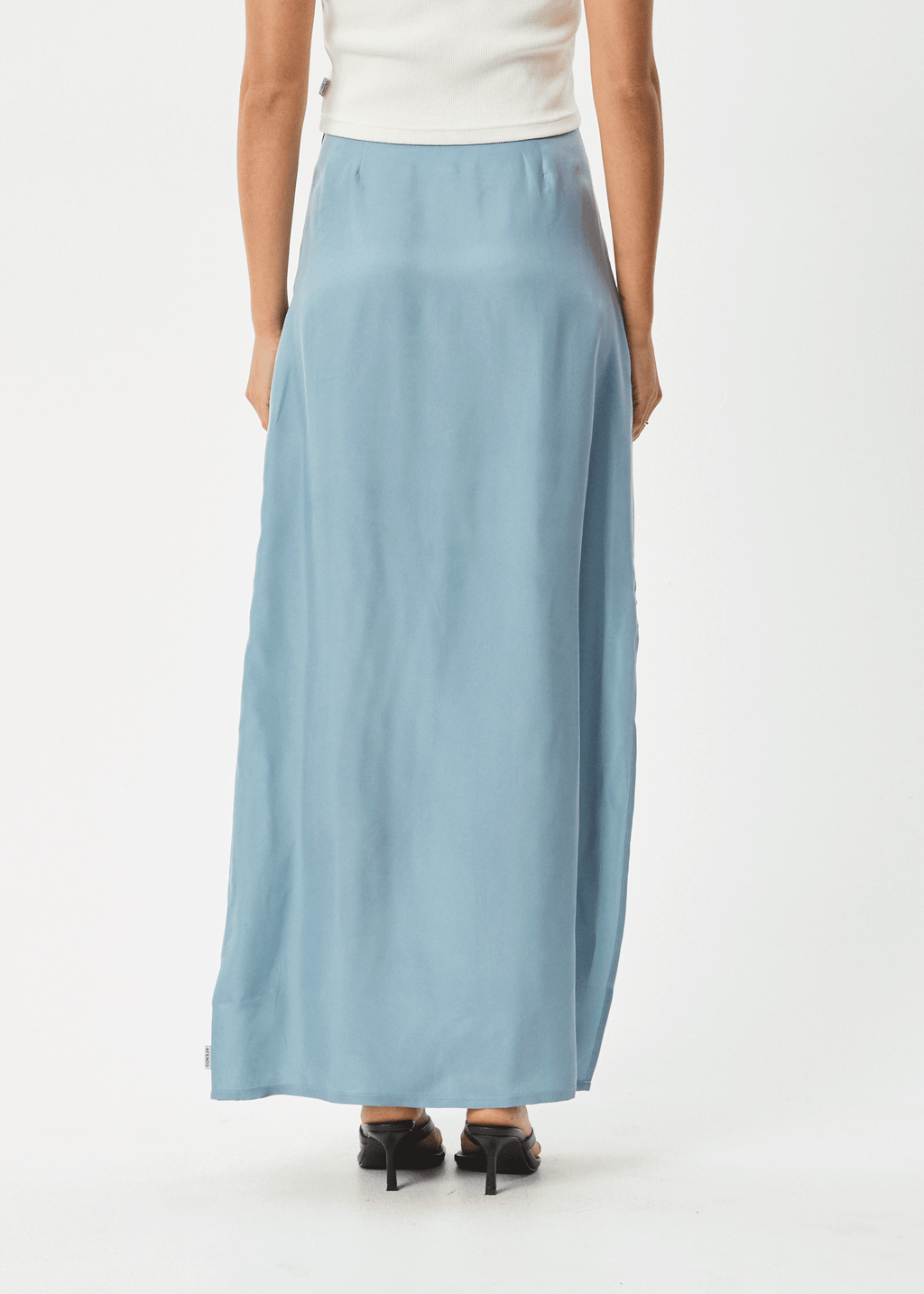 AFENDS Womens Grace - Cupro Maxi Skirt - Ether Blue