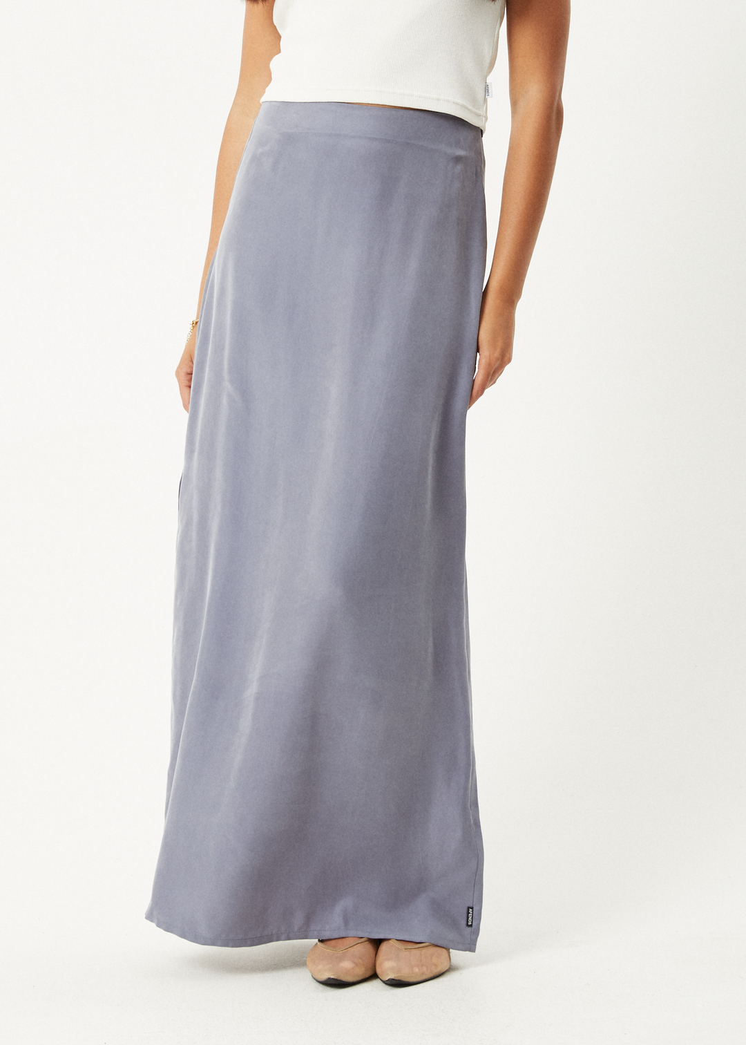 AFENDS Womens Grace - Cupro Maxi Skirt - Marlin 