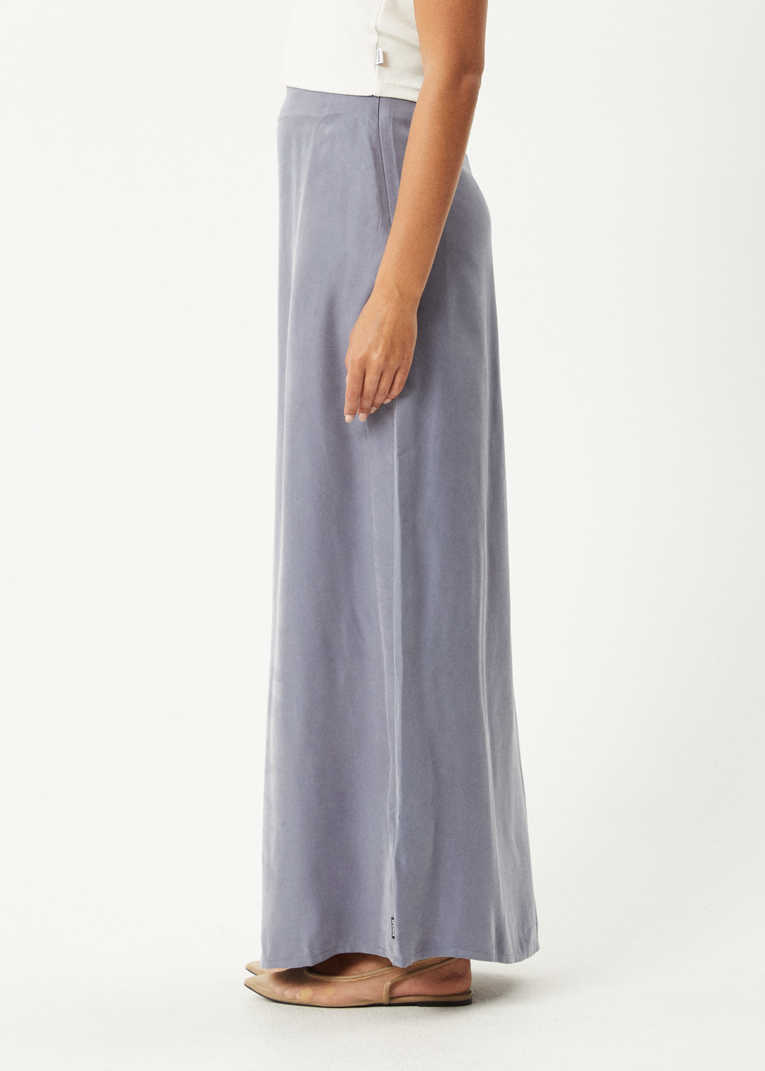 AFENDS Womens Grace - Cupro Maxi Skirt - Marlin 