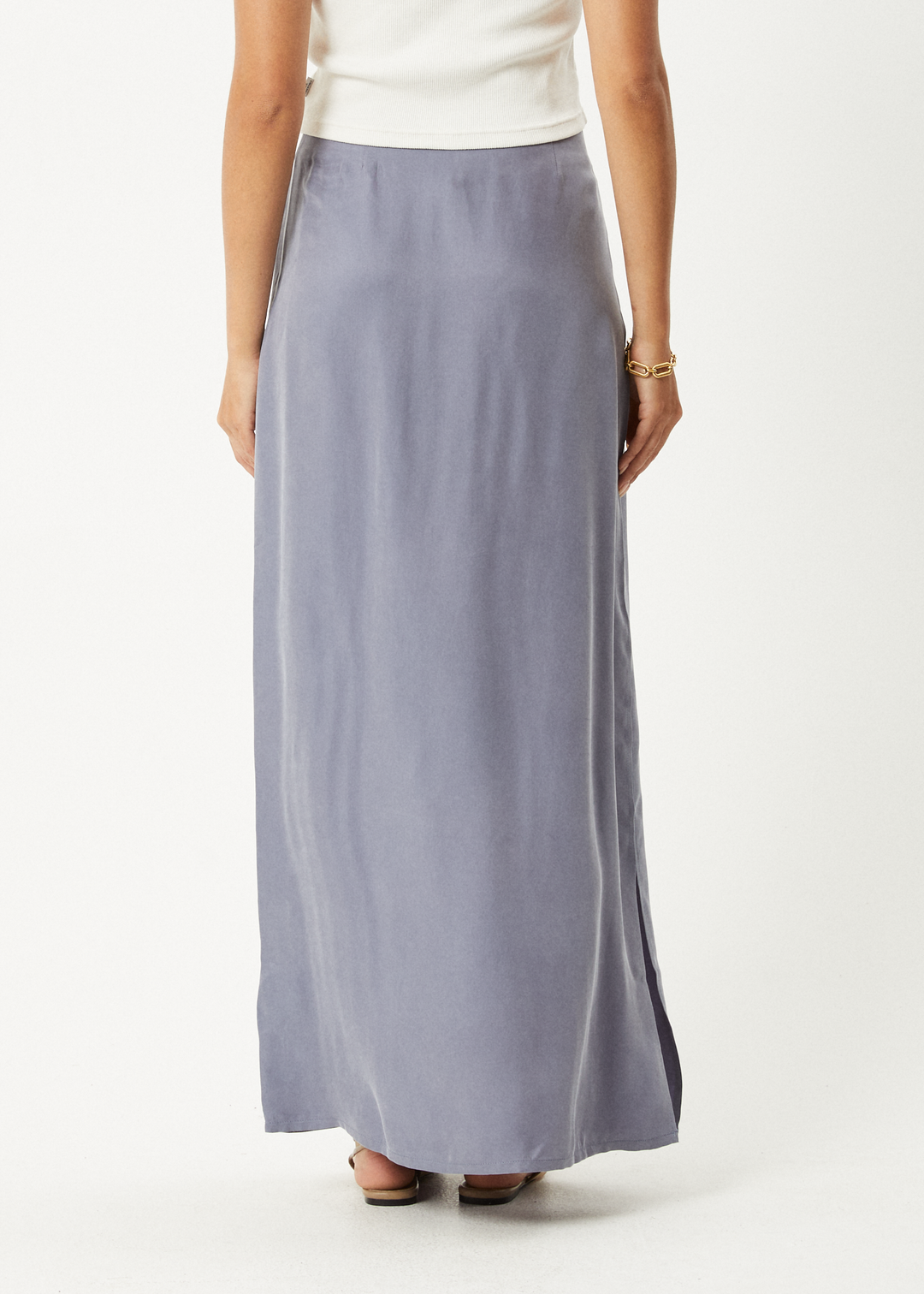 AFENDS Womens Grace - Cupro Maxi Skirt - Marlin 