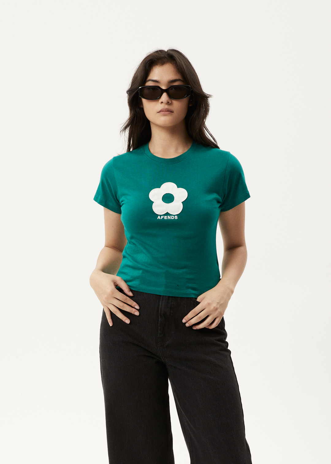 AFENDS Womens Blossom - Baby T-Shirt - Pine 