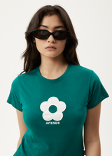 AFENDS Womens Blossom - Baby T-Shirt - Pine - Afends womens blossom   baby t shirt   pine 