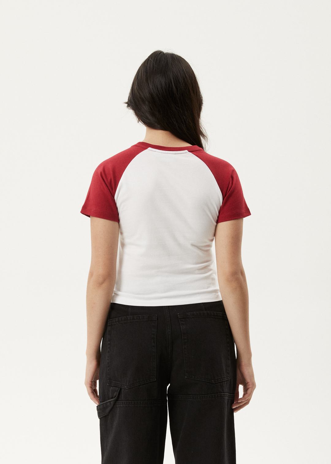 AFENDS Womens Homely Raglan - Baby T-Shirt - Cherry 