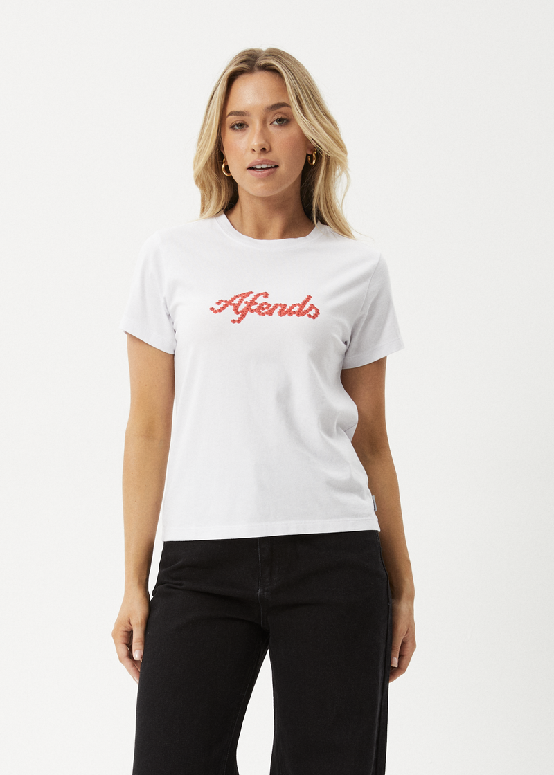 AFENDS Womens Garden Buds - Classic T-Shirt - White