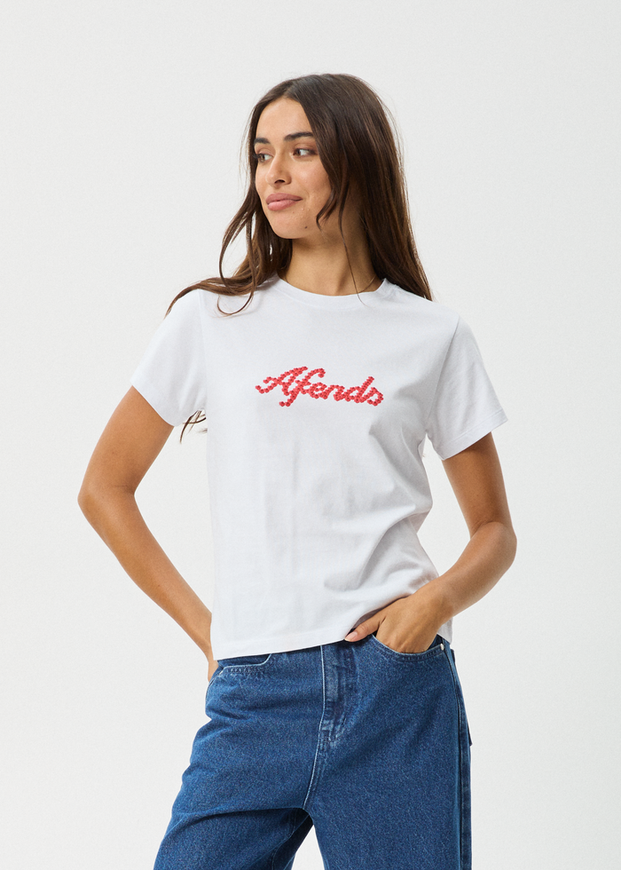 Afends Womens Garden Buds - Classic T-Shirt - White 