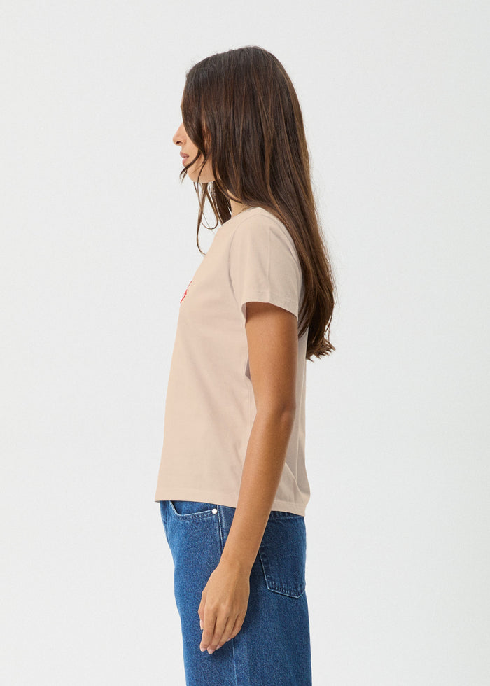 AFENDS Womens Garden Buds - Classic T-Shirt - Taupe 
