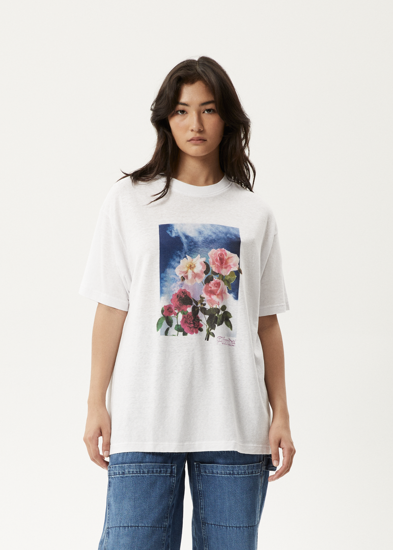 Afends Womens Nans House - Oversized T-Shirt - White